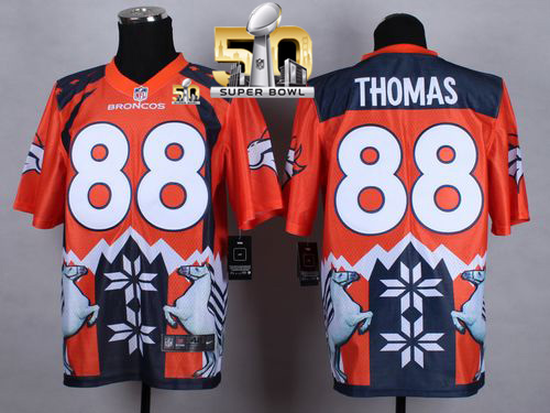 Nike Broncos #88 Demaryius Thomas Orange Super Bowl 50 Men's Stitched NFL Elite Noble Fashion Jersey - Click Image to Close